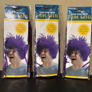 NEW Purple Pom Pom Head Fun Wigs